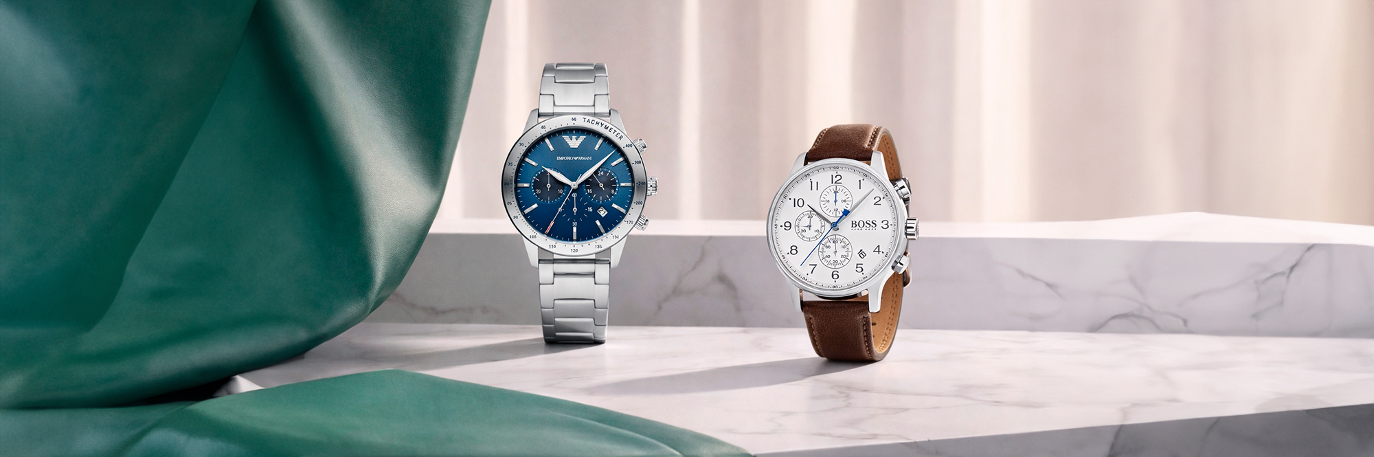 Relógios Hugo Boss e Emporio Armani desde 99.99€