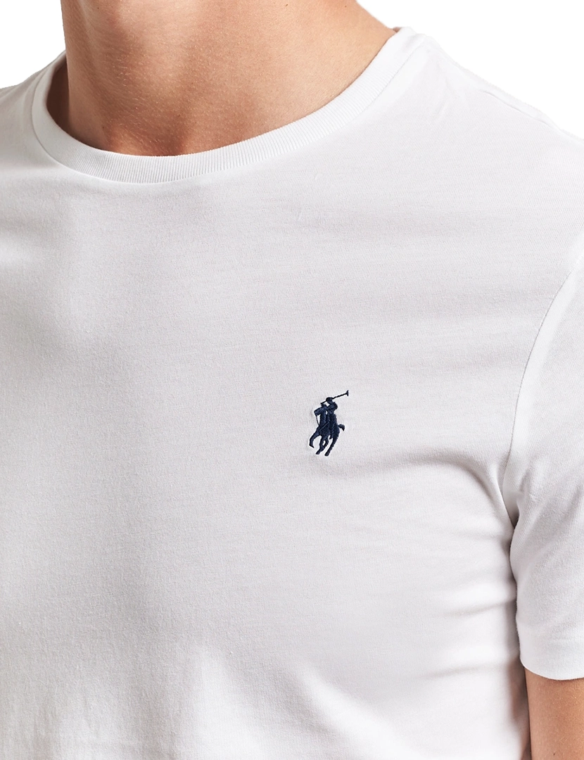 T-Shirt Slim Fit Branco Logotipo Azul