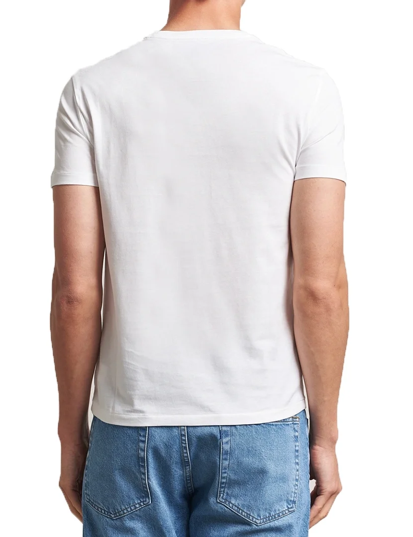 T-Shirt Slim Fit Branco Logotipo Azul