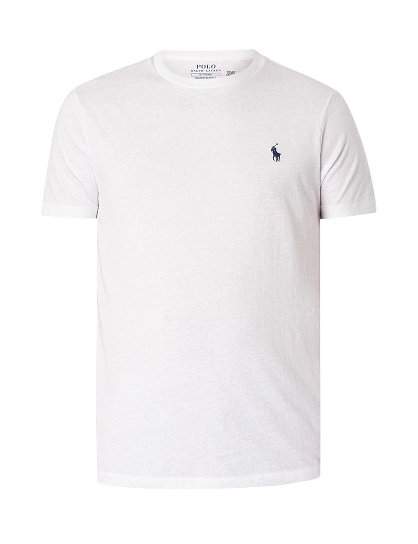 T-Shirt Slim Fit Branco Logotipo Azul