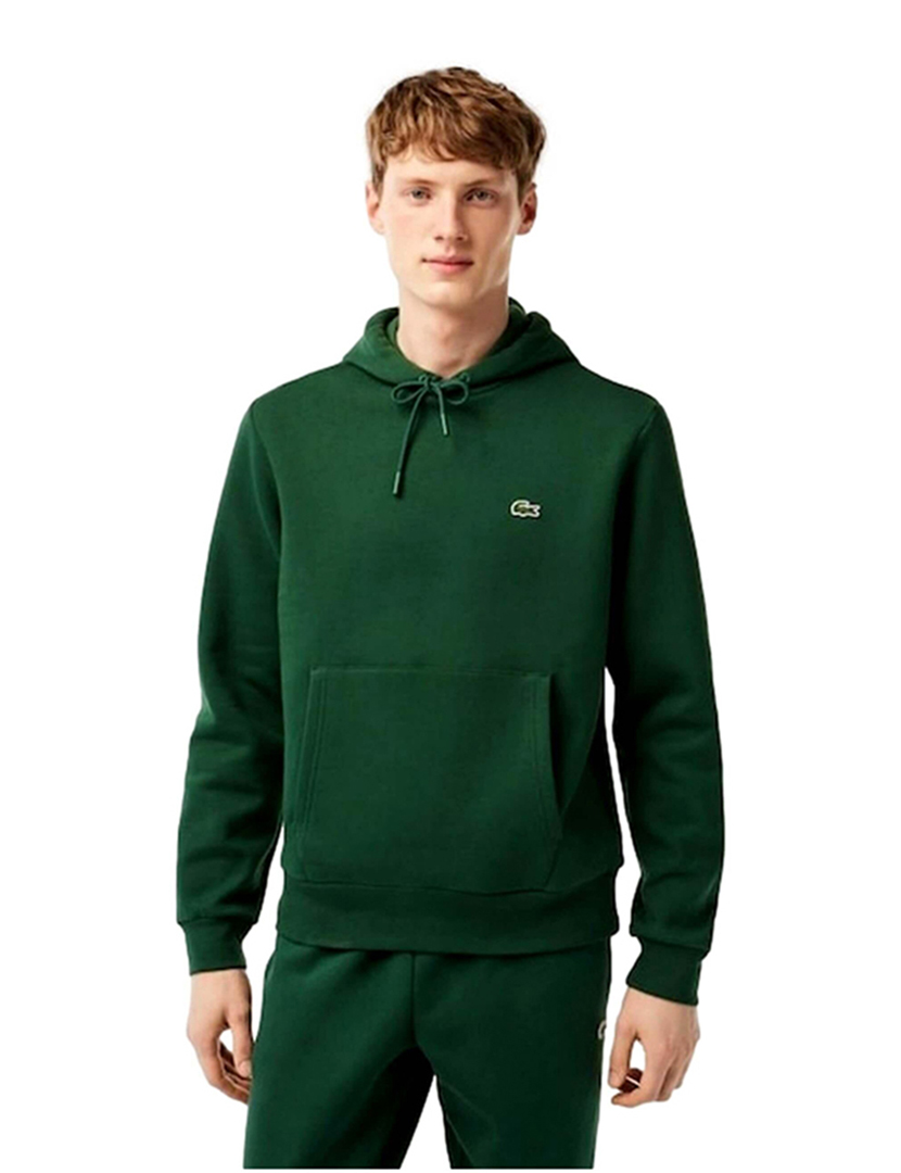 Sweatshirt com capuz Fleece Verde Escuro