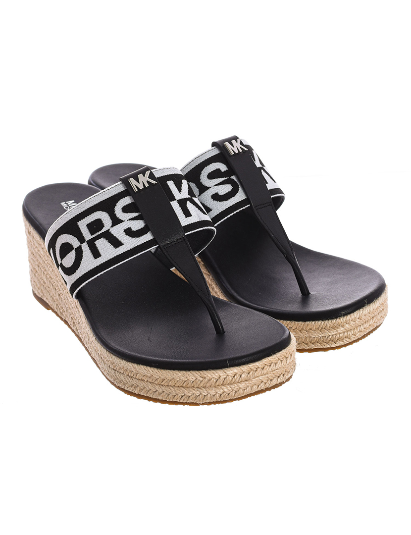 Sandálias com Cunha Senhora Preto e Branco