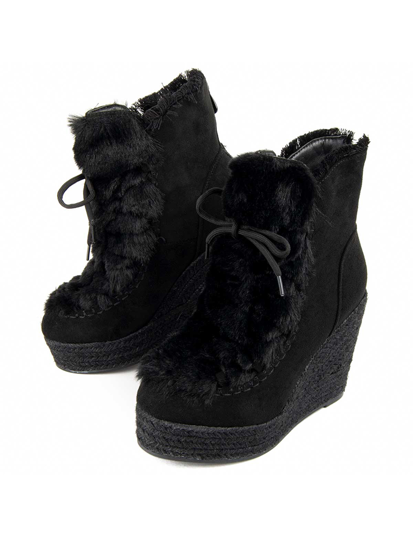Botas com Cunha Senhora Preto