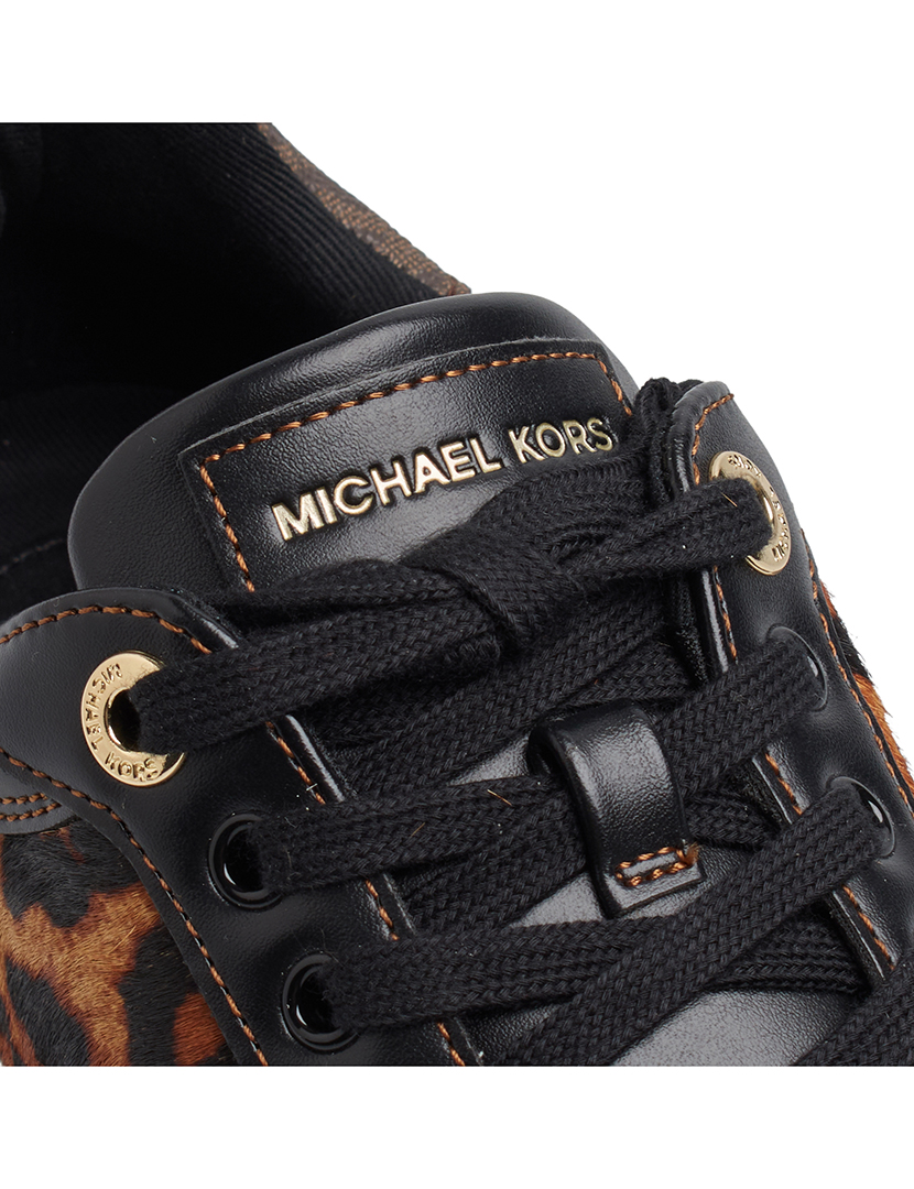 Ténis Senhora Romey Lace Up Preto com Estampado Animal