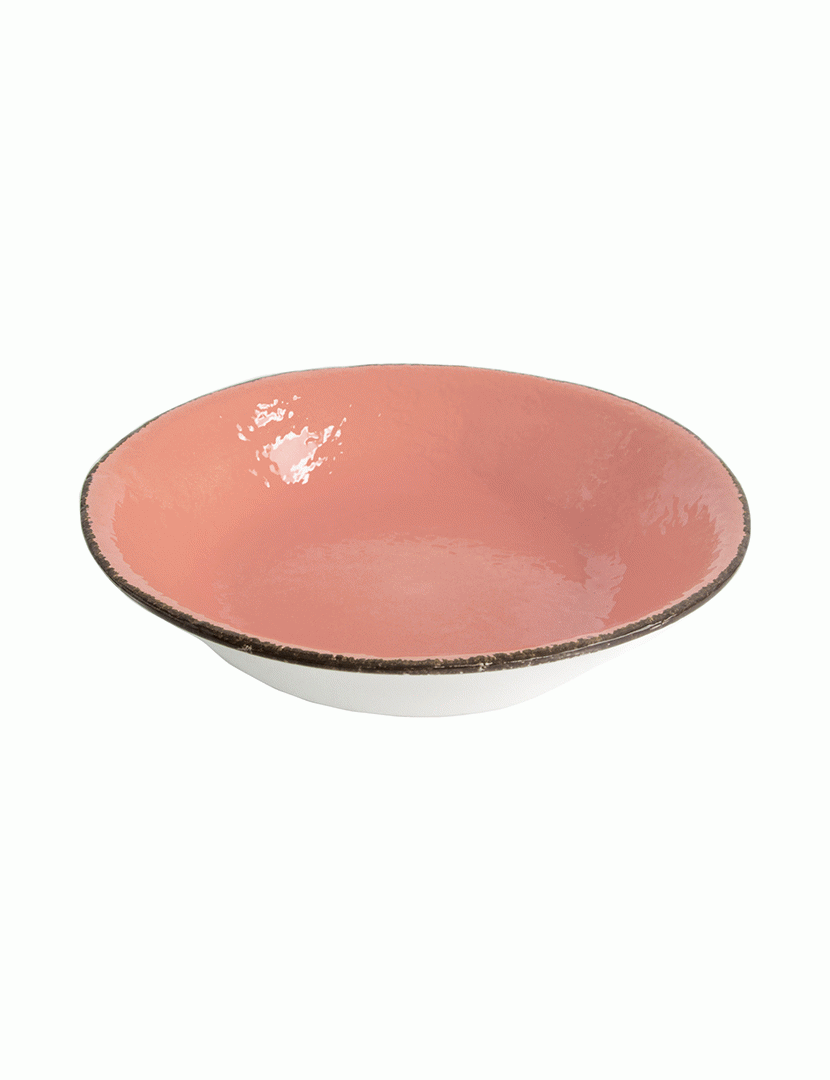 Conjunto 6 Pratos Fundos 21 cm Preta Rosa