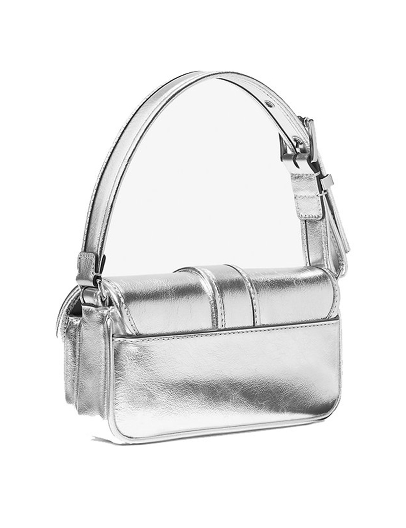 Colby Extra-Small Metallic Shoulder Bag Silver