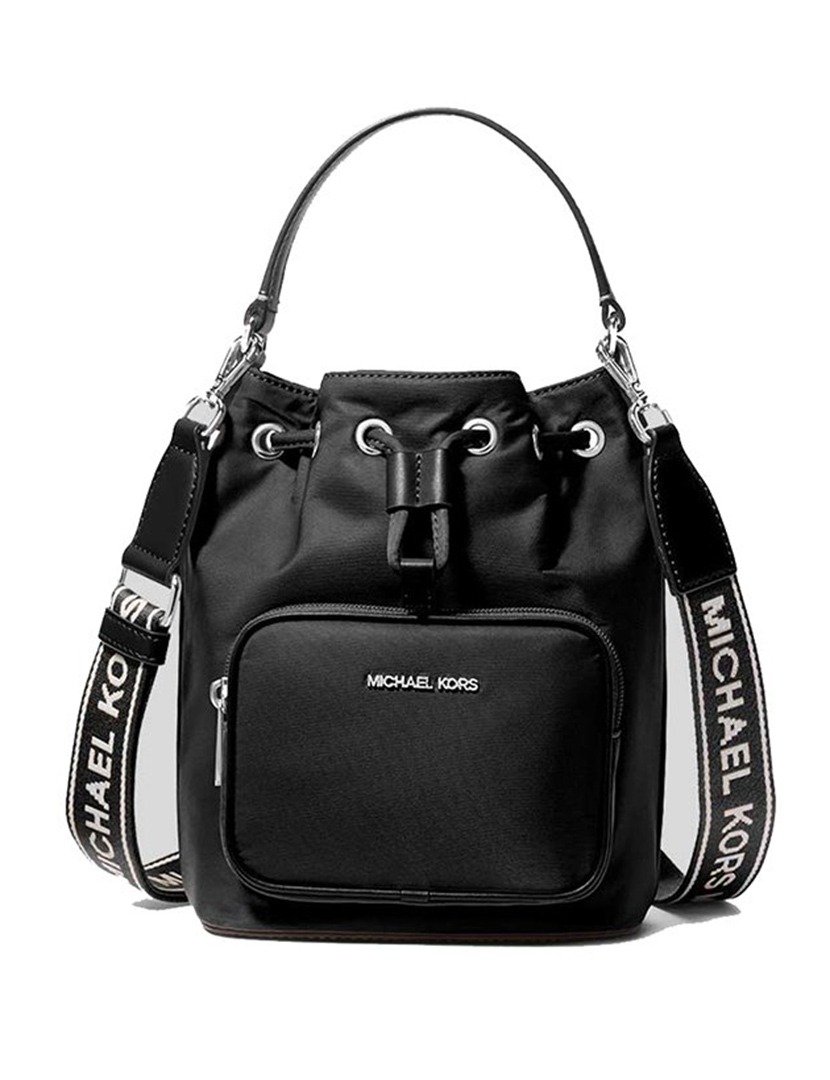 Khai Small Nylon Bucket Bag Black