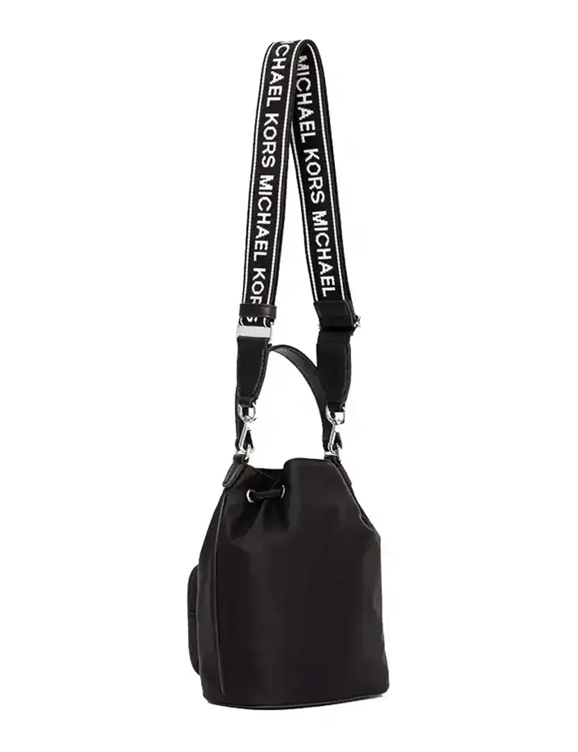 Khai Small Nylon Bucket Bag Black