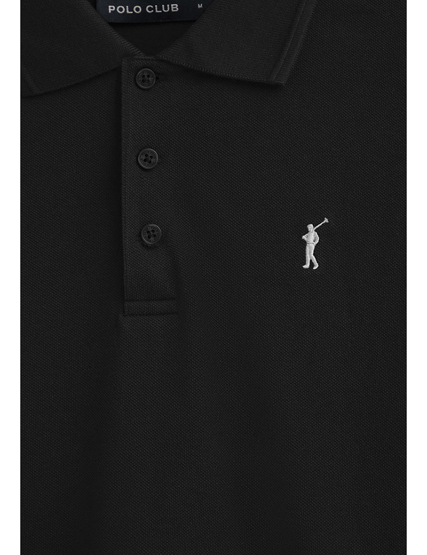 Pólo Homem Preto em piqué