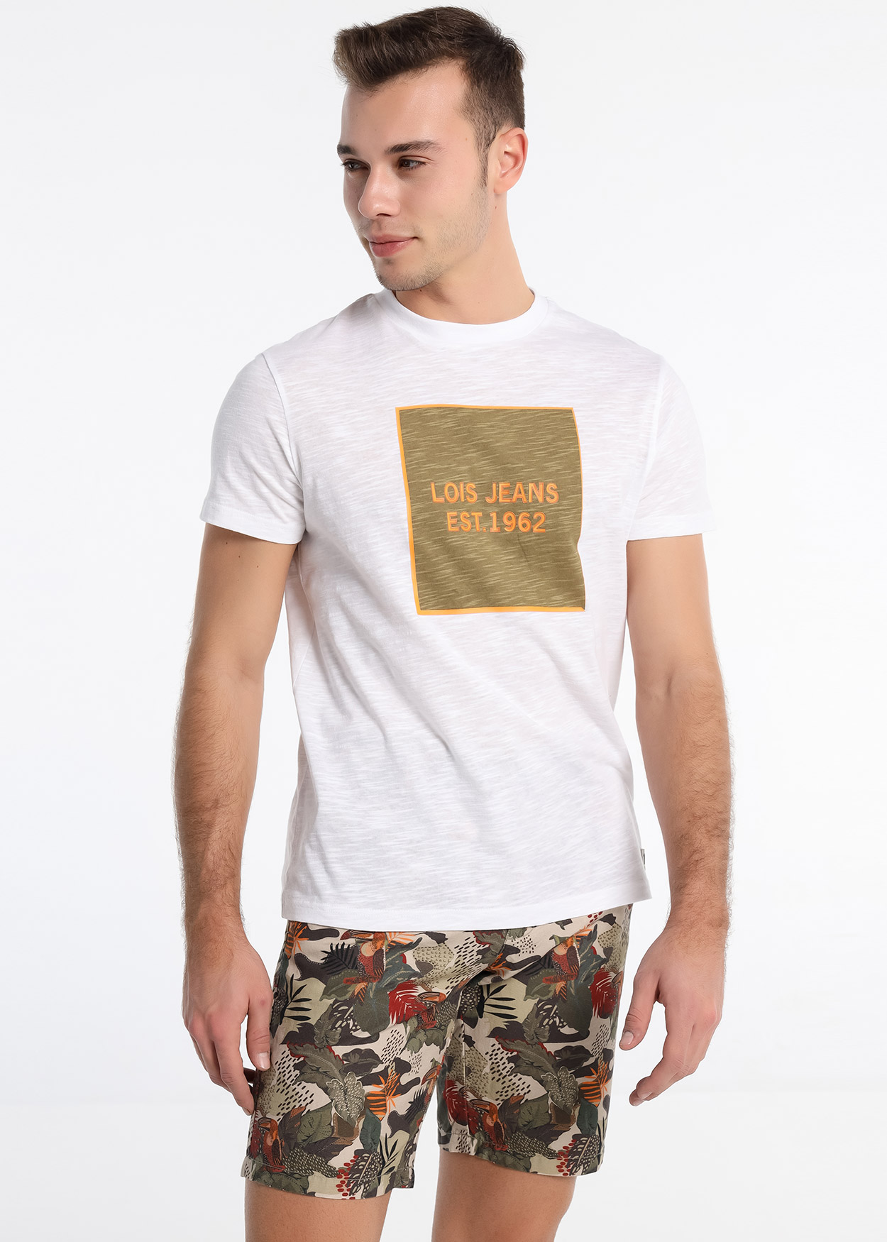 T-Shirt Homem com Estampado Branco