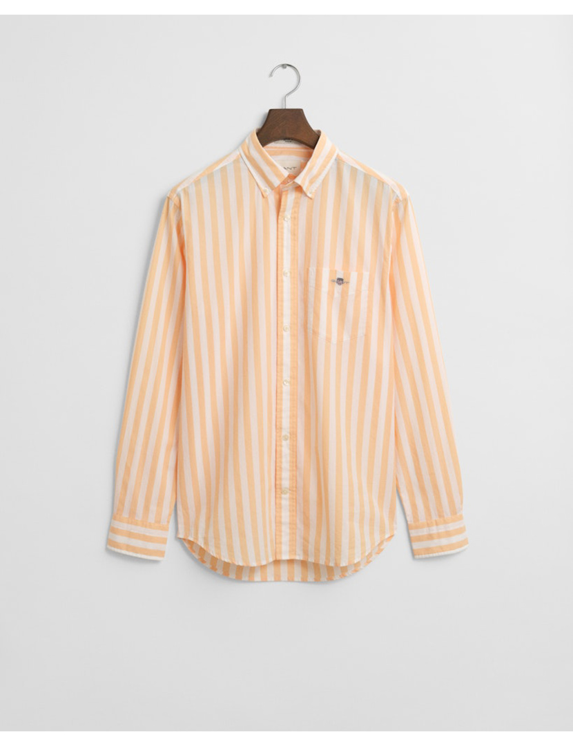 Camisa de manga comprida clássica riscas Castanho