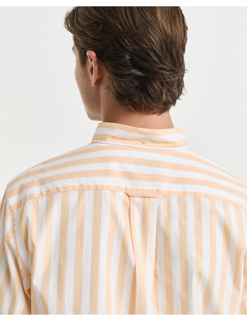 Camisa de manga comprida clássica riscas Castanho