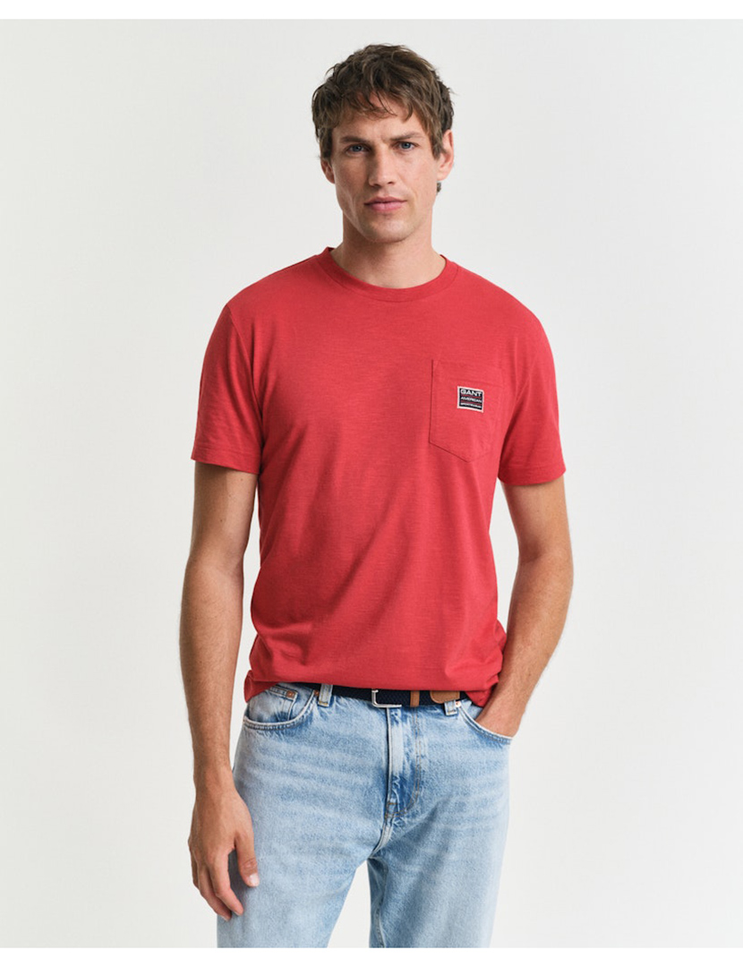 T-shirt com bolso Vermelho