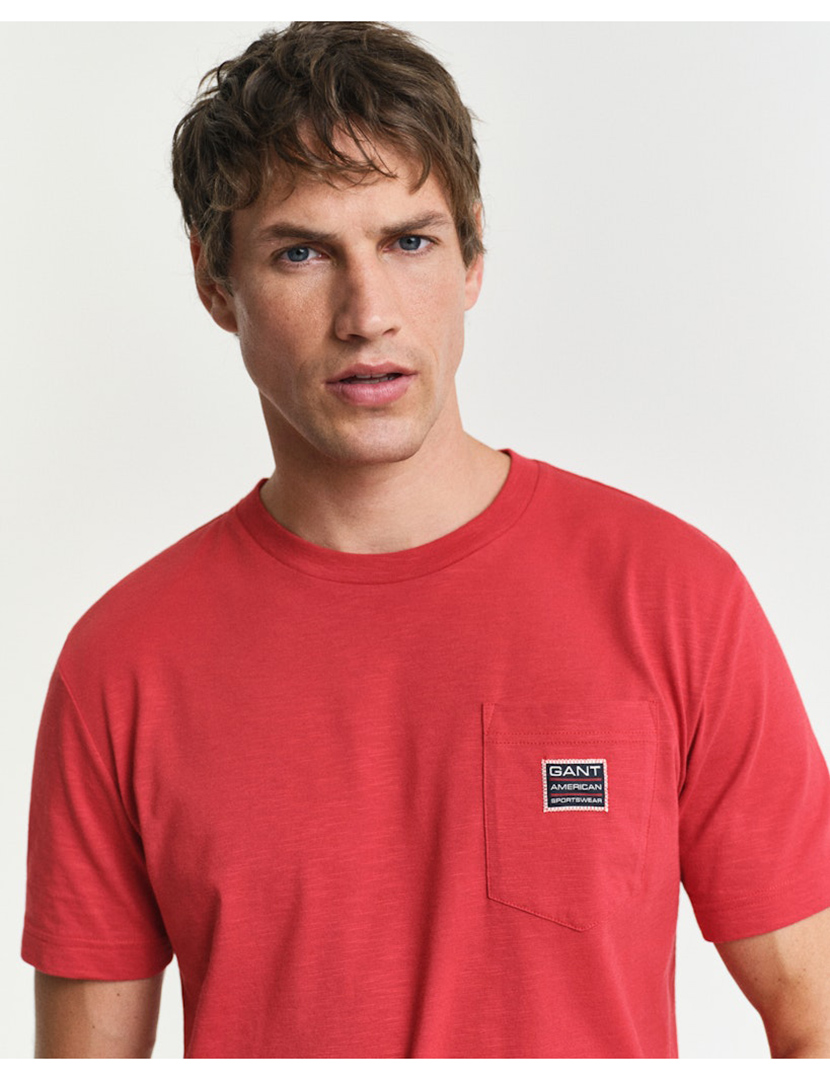 T-shirt com bolso Vermelho