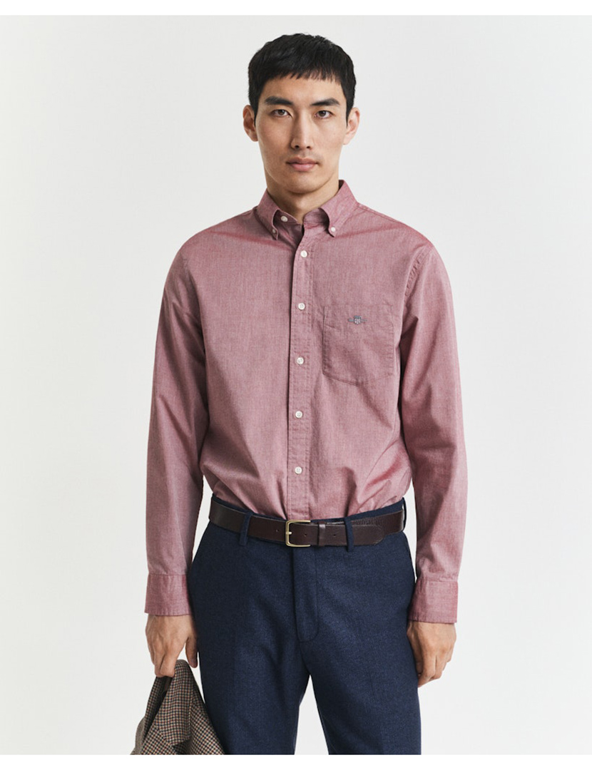 Camisa de manga comprida clássica Vermelho