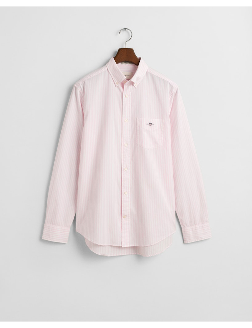 Camisa de manga comprida clássica riscas Rosa