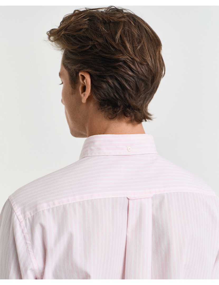 Camisa de manga comprida clássica riscas Rosa