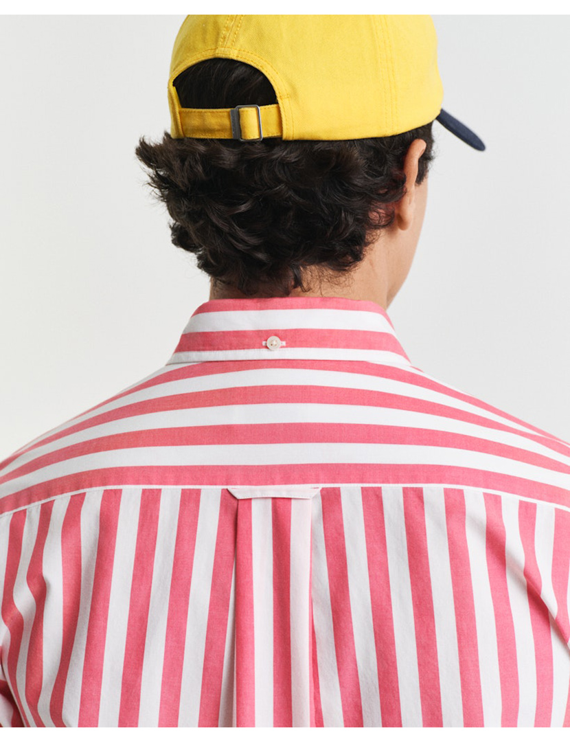 Camisa de manga comprida clássica riscas Vermelho