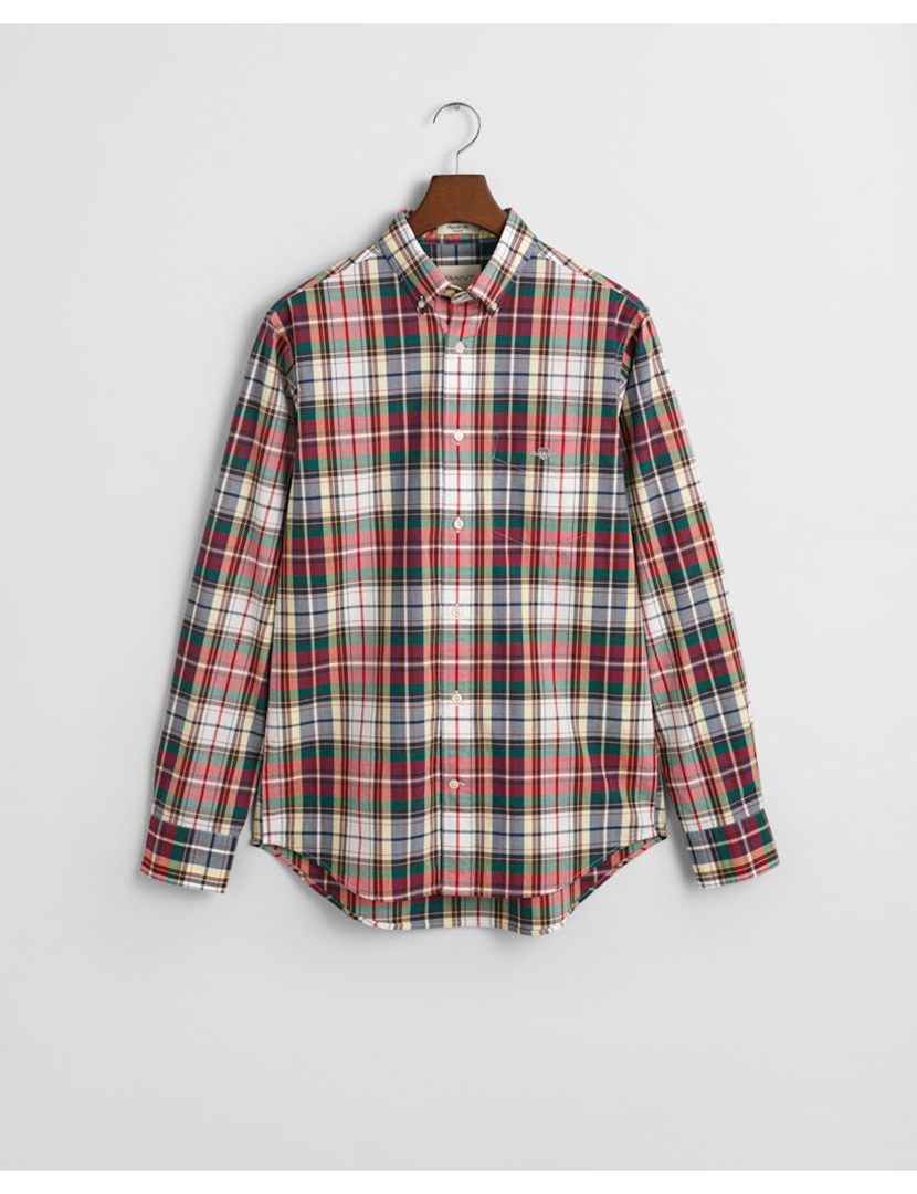 Camisa de manga comprida xadrez Rosa