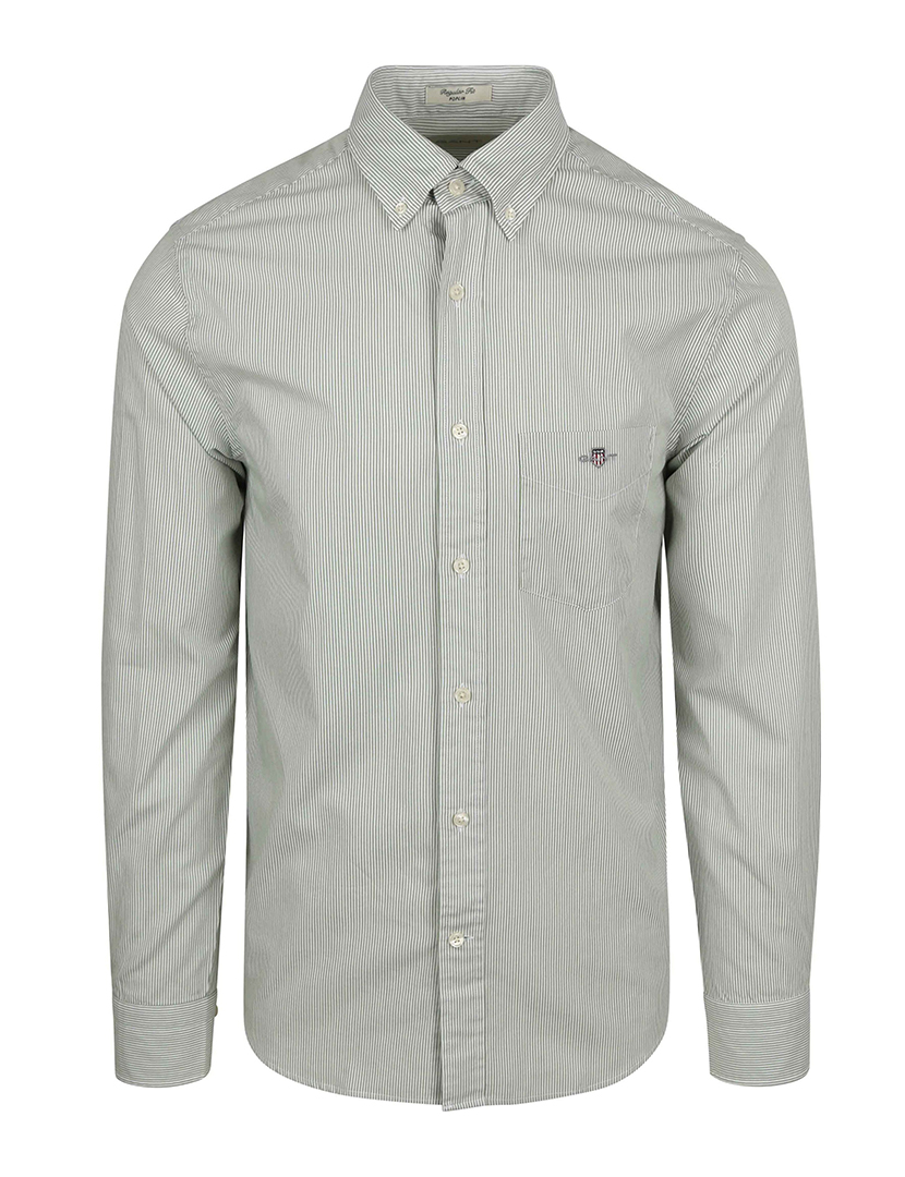 Camisa de manga comprida riscas banker Verde