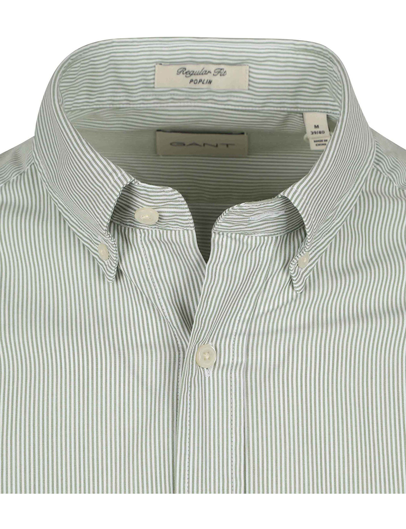 Camisa de manga comprida riscas banker Verde