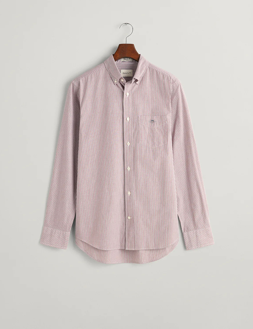 Camisa de manga comprida riscas banker Vermelho