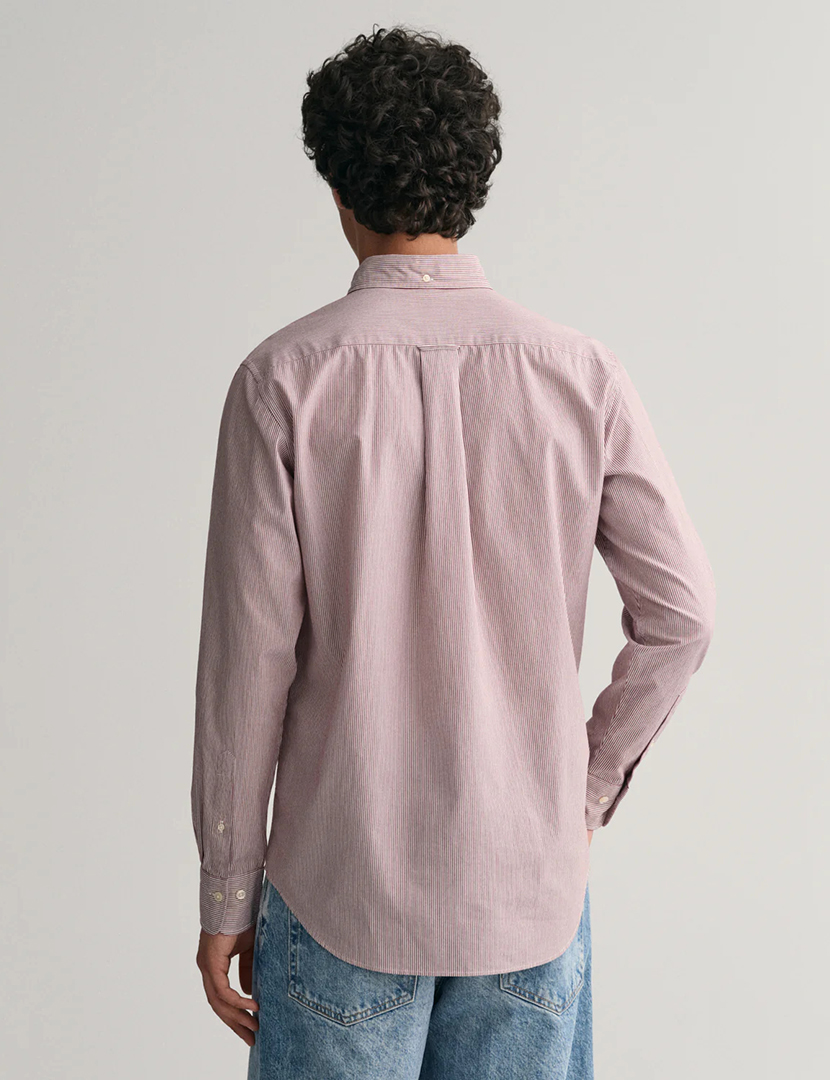 Camisa de manga comprida riscas banker Vermelho