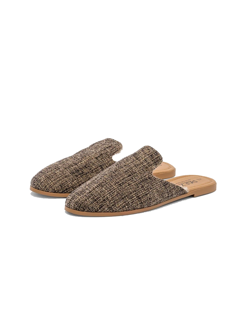 Mules Wool Mesh Castanho