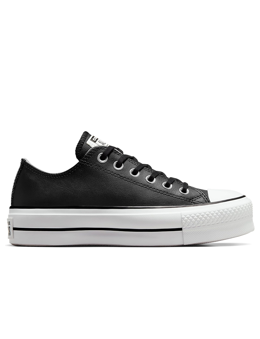 All Star Chuck Taylor Low Lift Platform Leather Preto