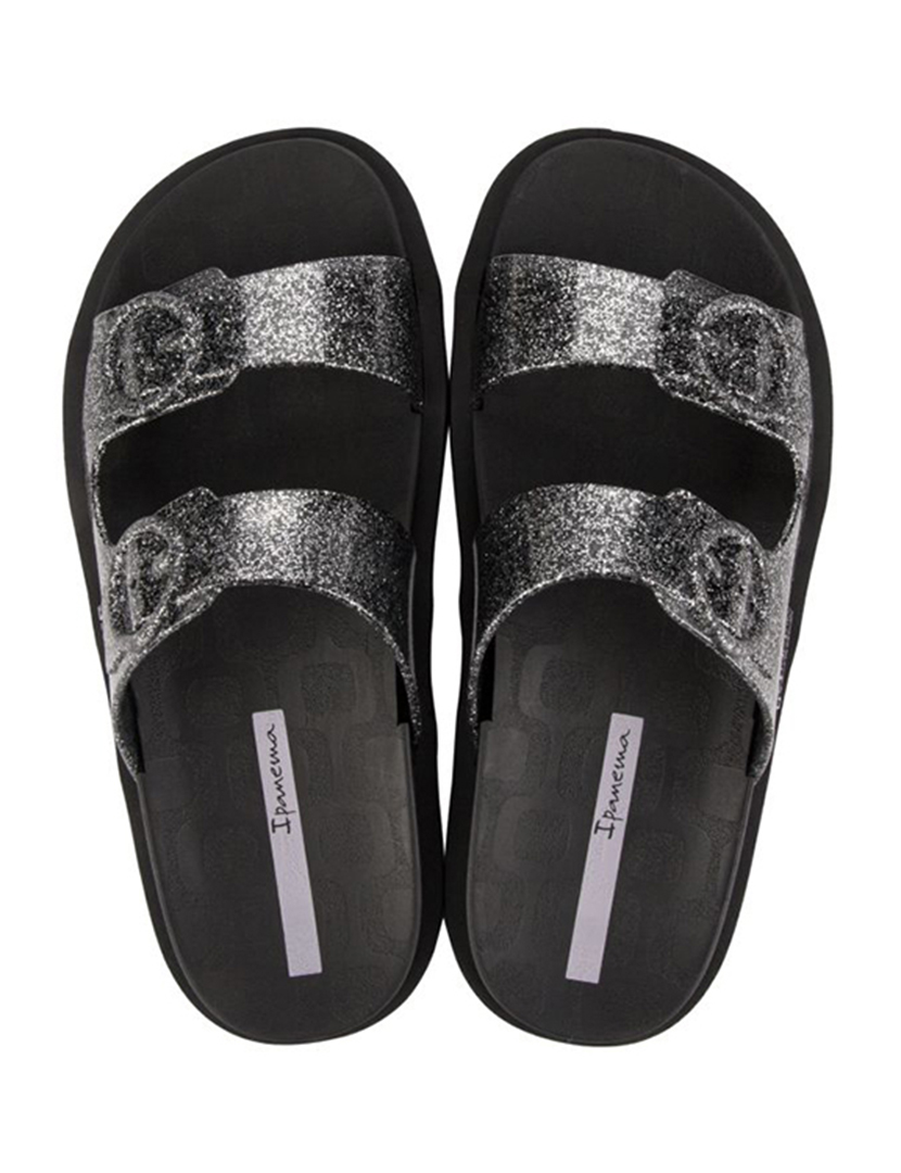 Chinelos Follow Preto Glitter