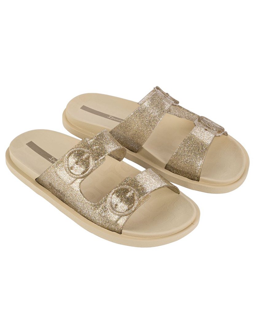 Chinelos Follow Bege Glitter