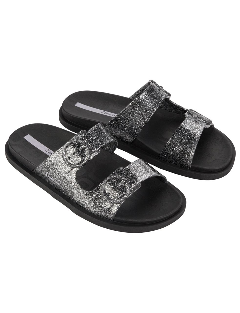 Chinelos Follow Preto Glitter