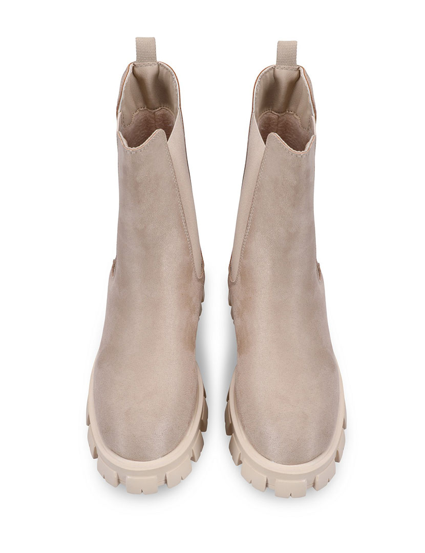 Beige Platform Boots