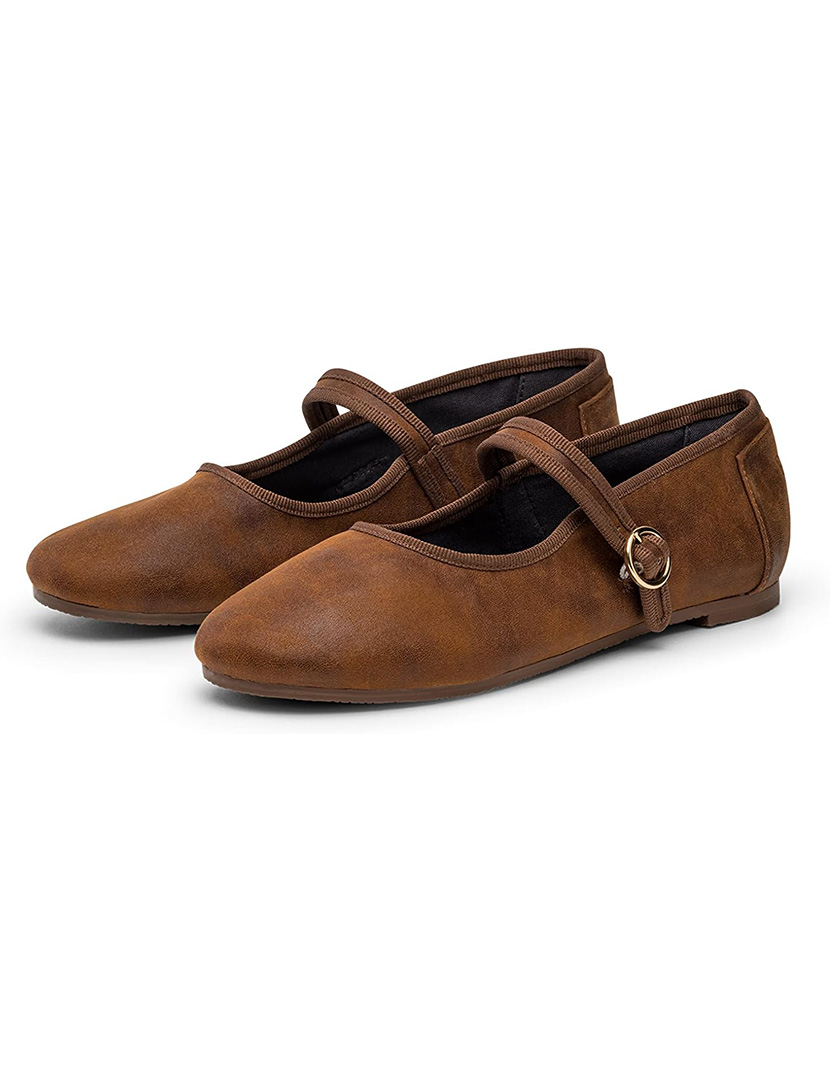 Mary Jane Vegan Leather Camel
