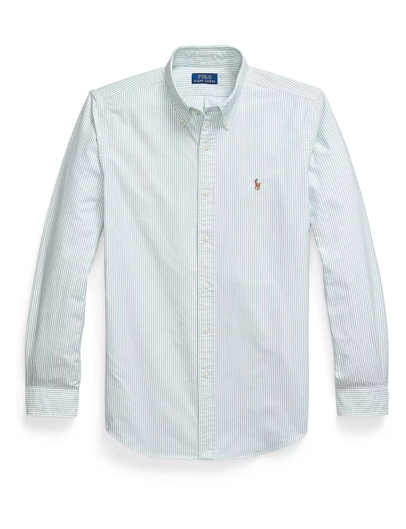 Camisa Custom Fit Verde Logotipo Castanho