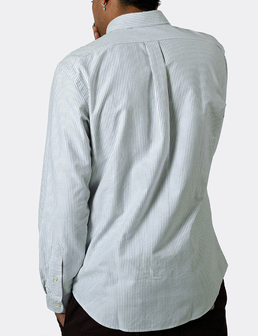 Camisa Custom Fit Verde Logotipo Castanho