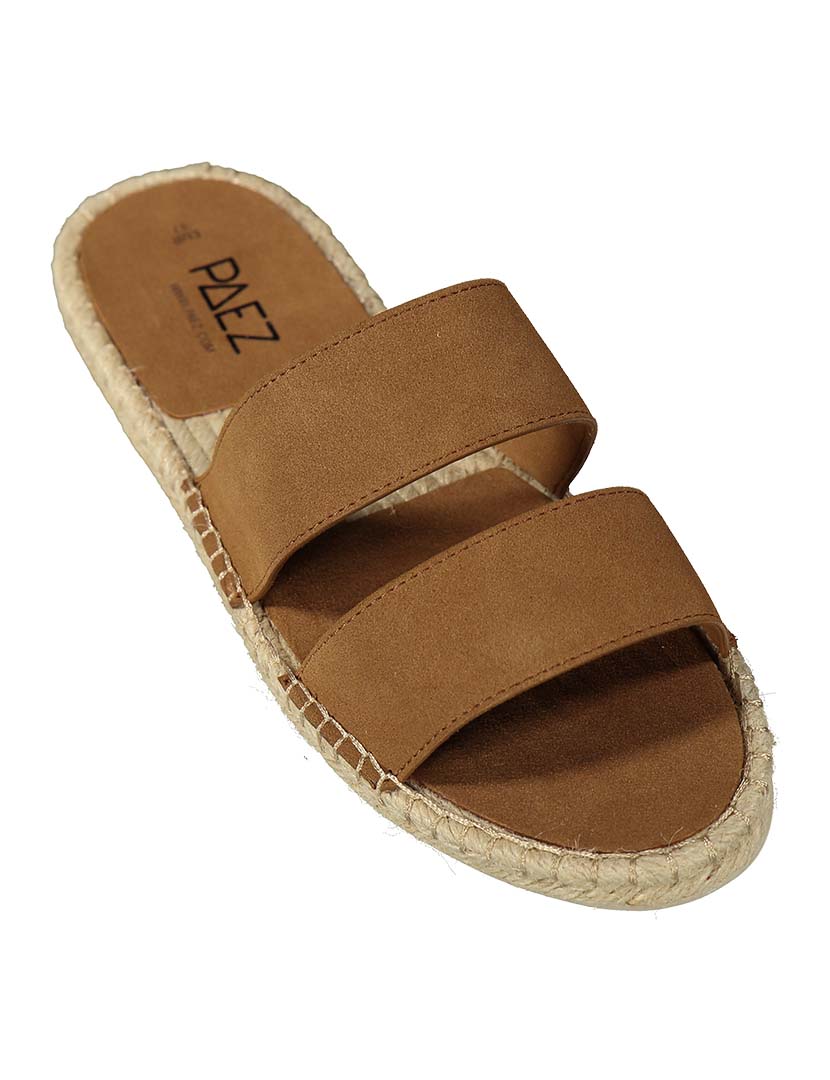 Sandálias Straps Vegan Suede Camel