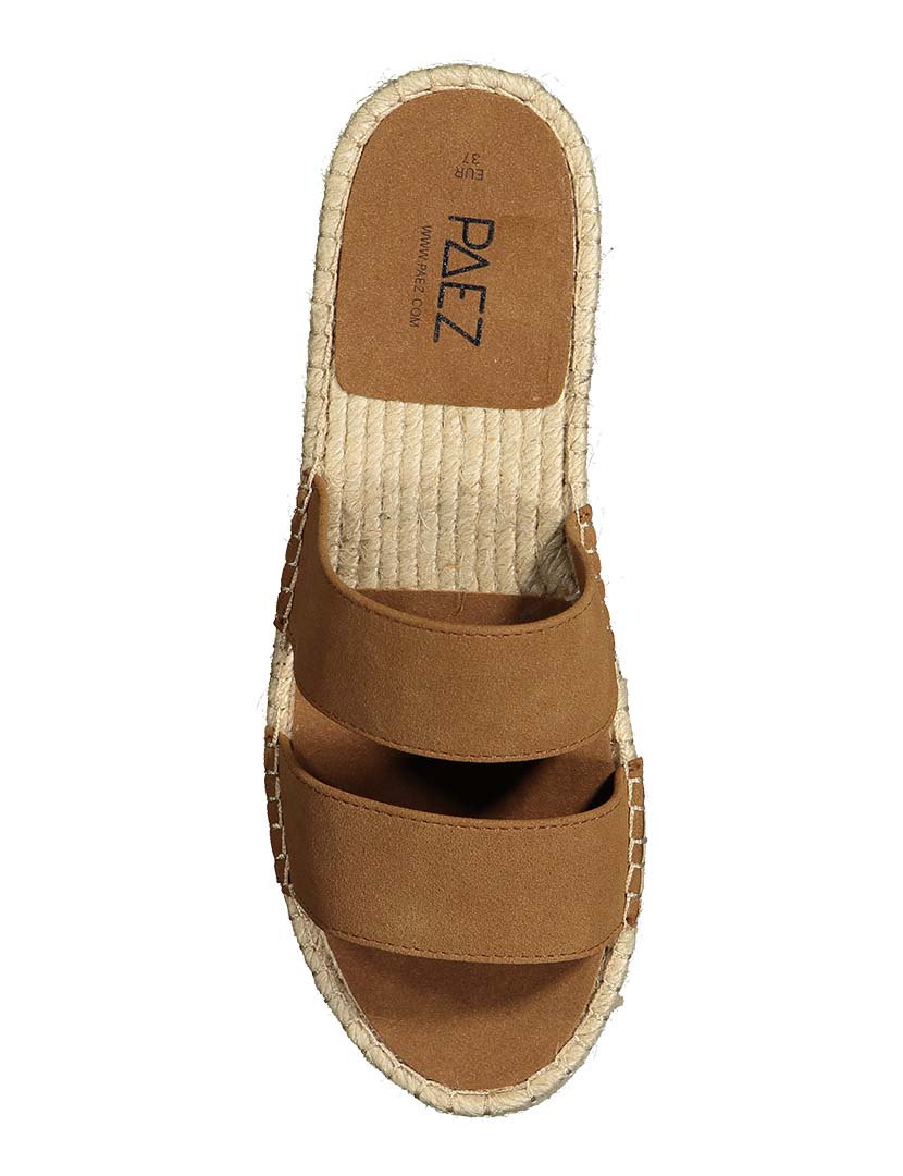 Sandálias Straps Vegan Suede Camel