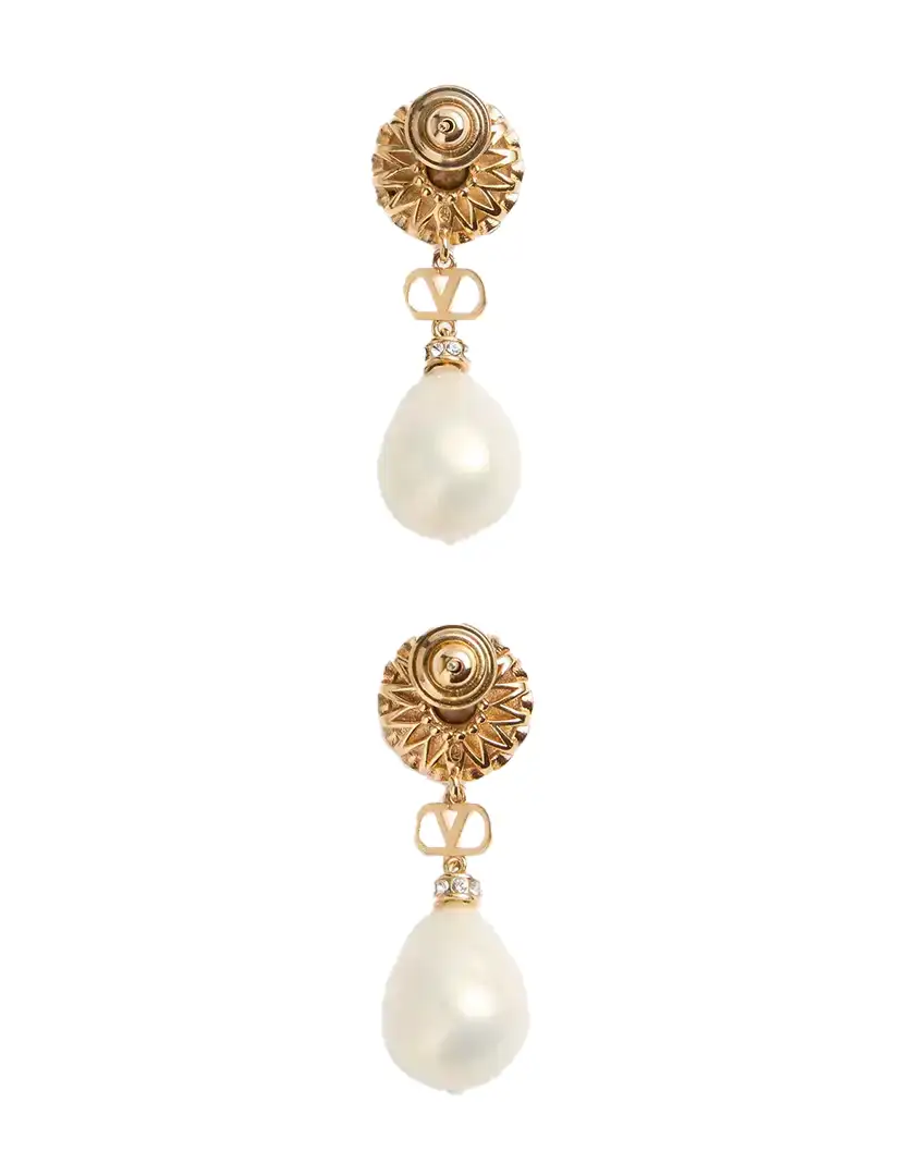 Brincos VLogo Signature Pearl