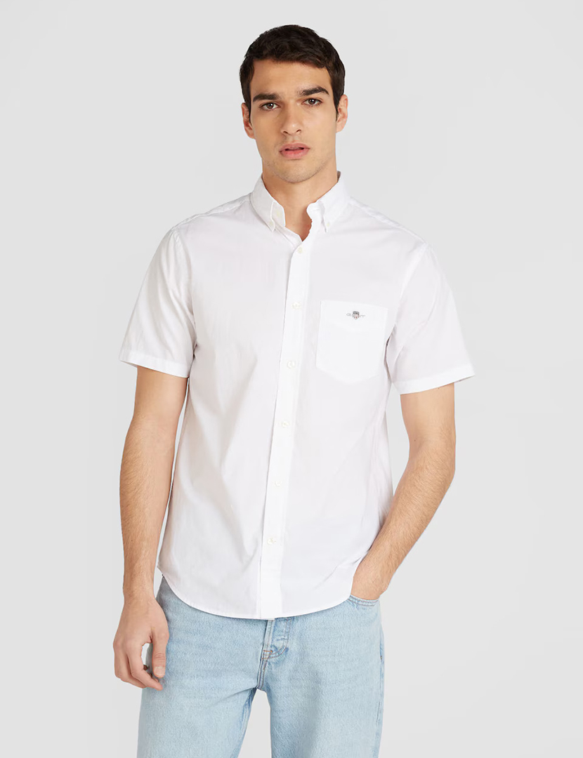 Camisa de manga curta Regular Fit Branco