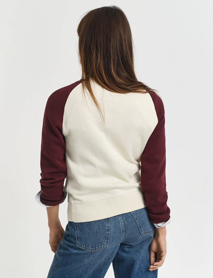 Sweatshirt Color Blocked Crew Neck