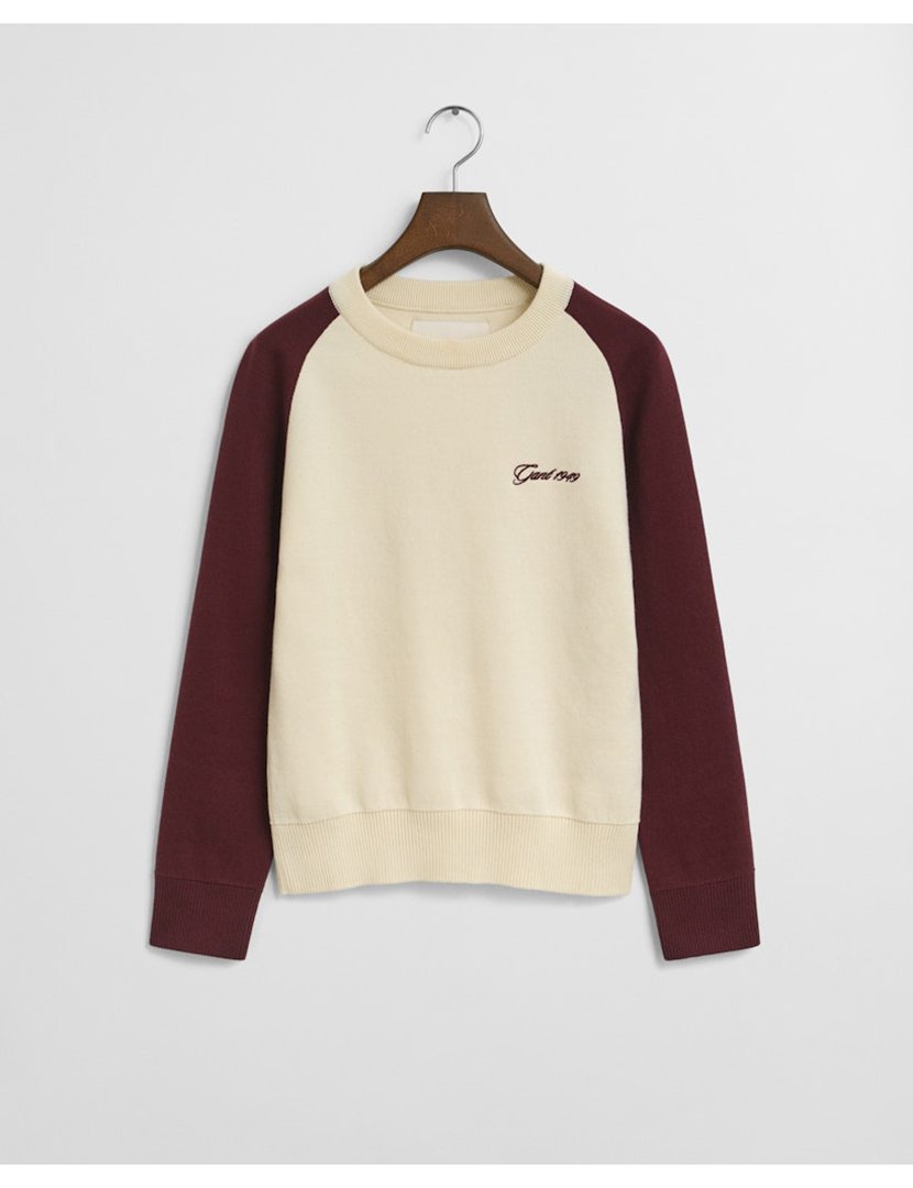 Sweatshirt Color Blocked Crew Neck