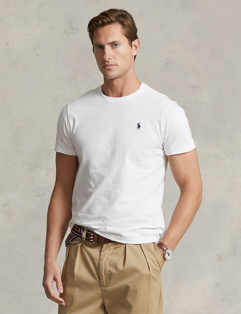 T-Shirt Slim Fit Branco Logotipo Azul
