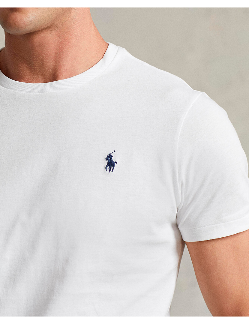 T-Shirt Slim Fit Branco Logotipo Azul