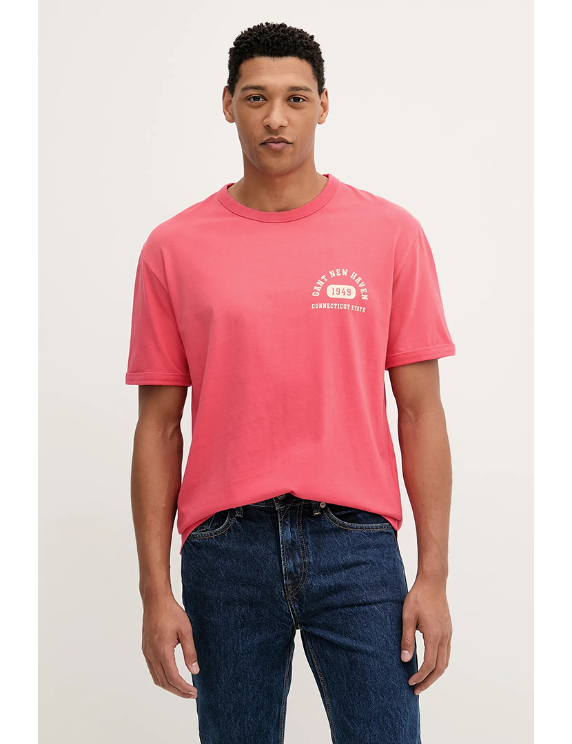 T-shirt washed out Vermelho
