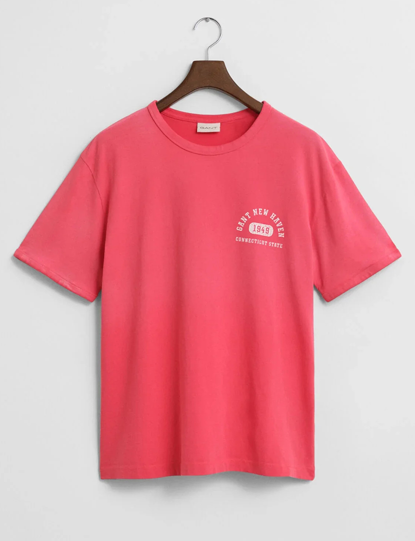 T-shirt washed out Vermelho