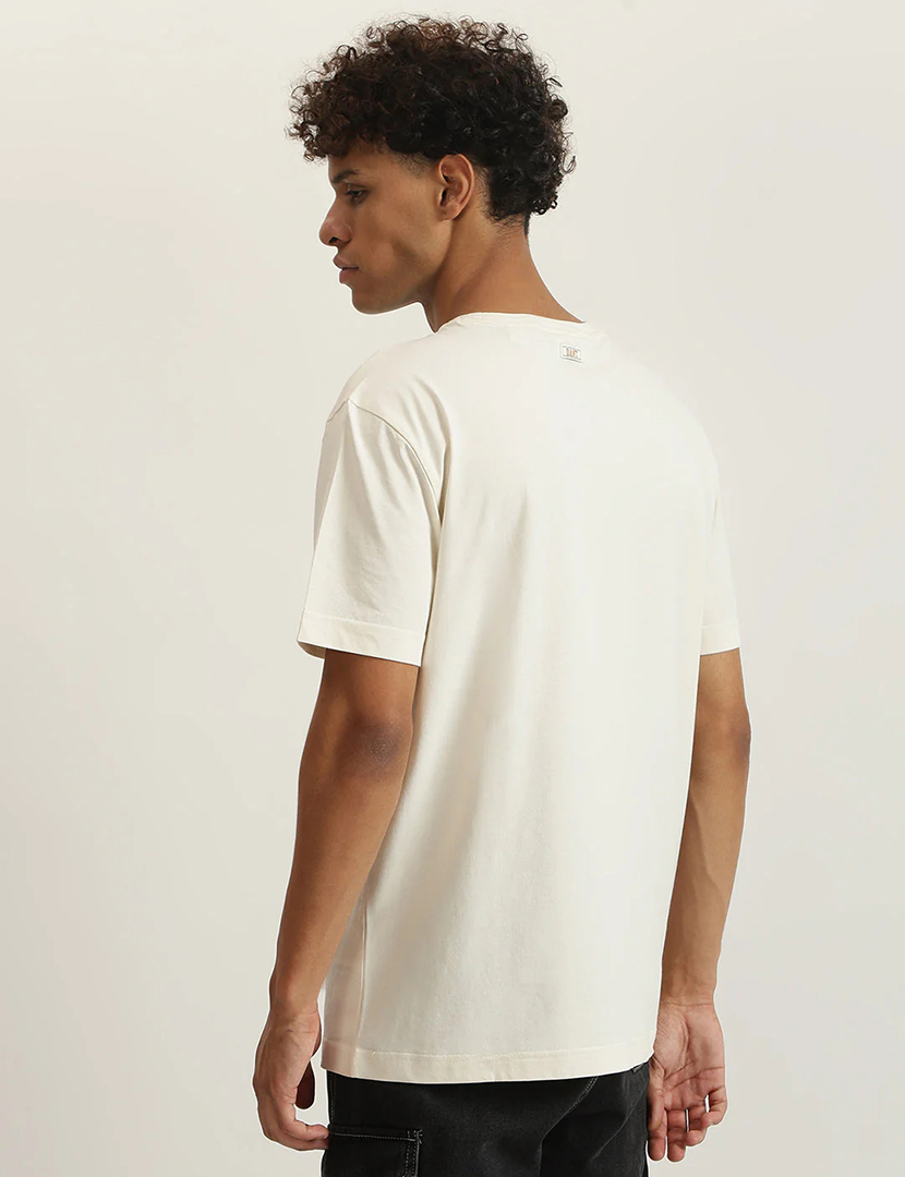 T-Shirt Gráfica Crest Bege