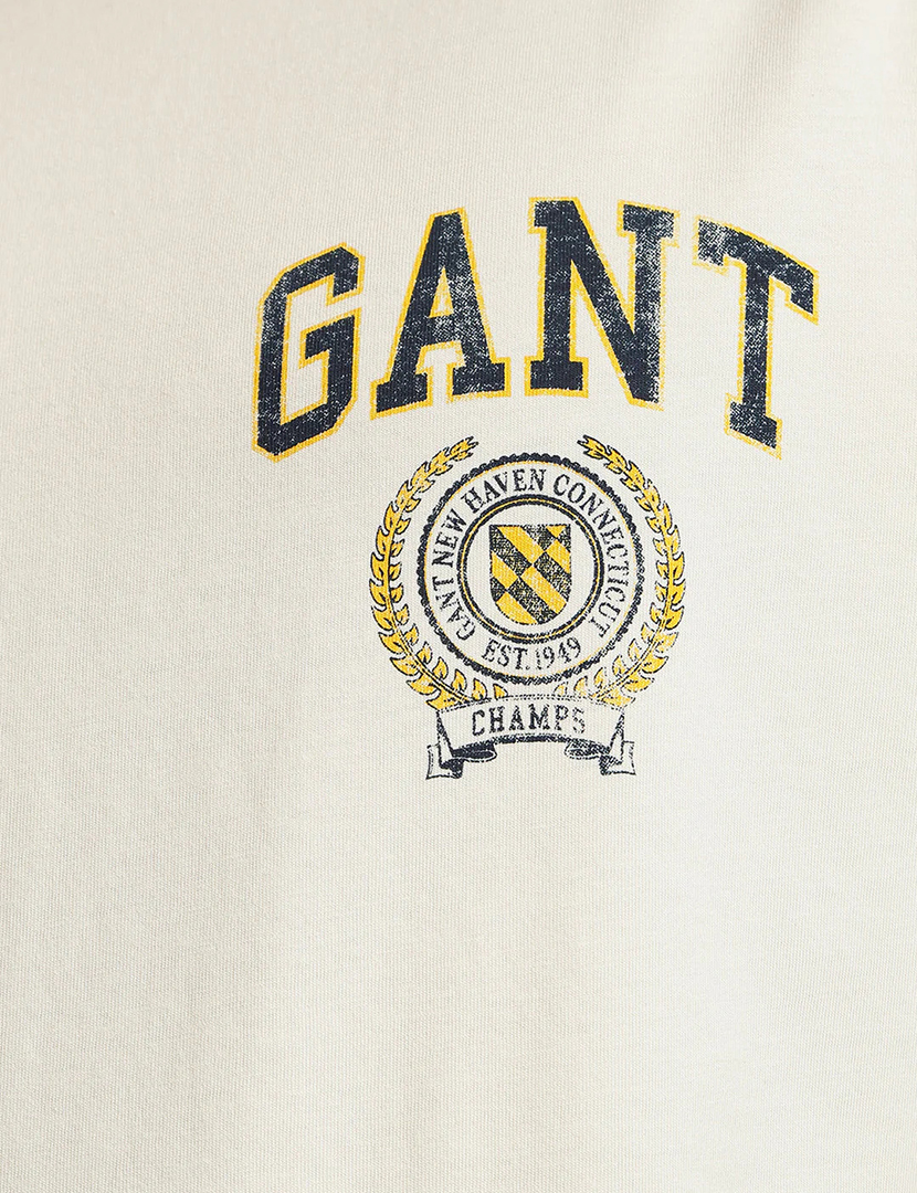 T-Shirt Gráfica Crest Bege