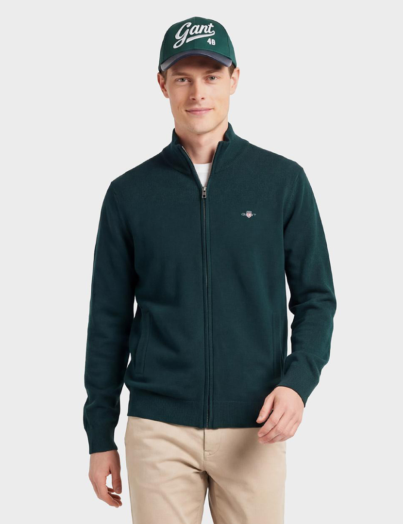 Cardigan com fecho Verde