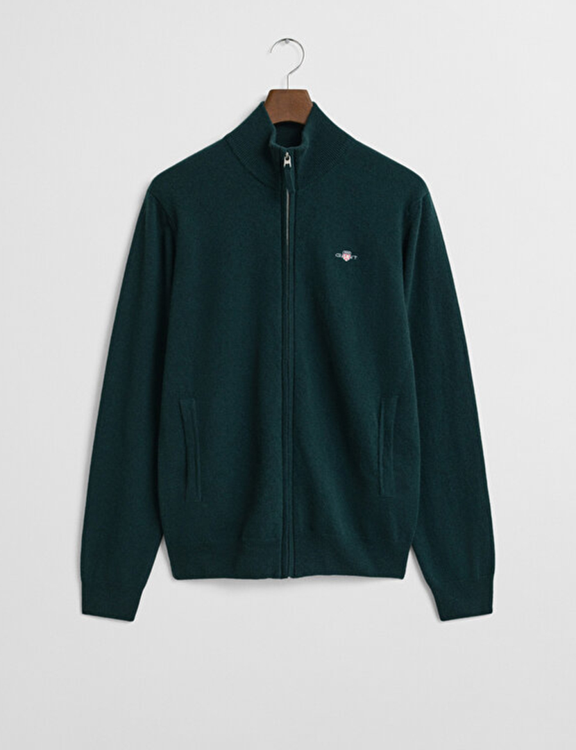 Cardigan com fecho Verde